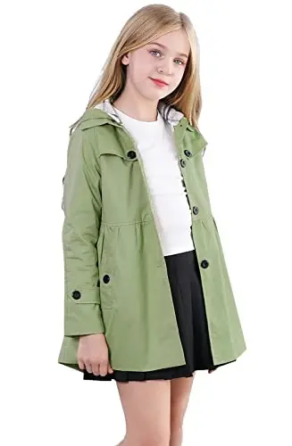 Betusline Girl's Single Breasted Trench Coat Dress Coat Outerwear, 2-14 Years - 3