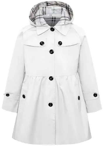 Betusline Girl's Single Breasted Trench Coat Dress Coat Outerwear, 2-14 Years - 1