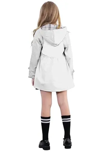 Betusline Girl's Single Breasted Trench Coat Dress Coat Outerwear, 2-14 Years - 10
