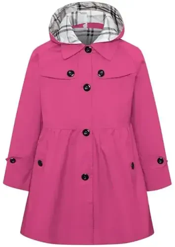 Betusline Girl's Single Breasted Trench Coat Dress Coat Outerwear, 2-14 Years - 1