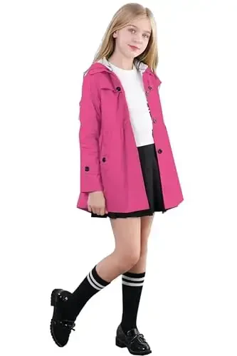 Betusline Girl's Single Breasted Trench Coat Dress Coat Outerwear, 2-14 Years - 3