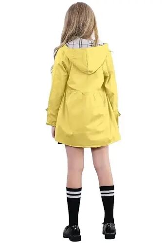Betusline Girl's Single Breasted Trench Coat Hooded Dress Coat Outerwear, 2-14 Years - 4