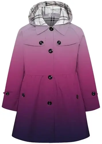 Betusline Girl's Single Breasted Trench Coat Dress Coat Outerwear, 2-14 Years 