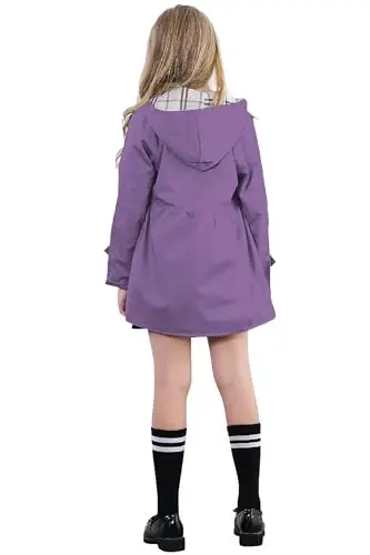 Betusline Girl's Single Breasted Trench Coat Hooded Dress Coat Outerwear, 2-14 Years - 3