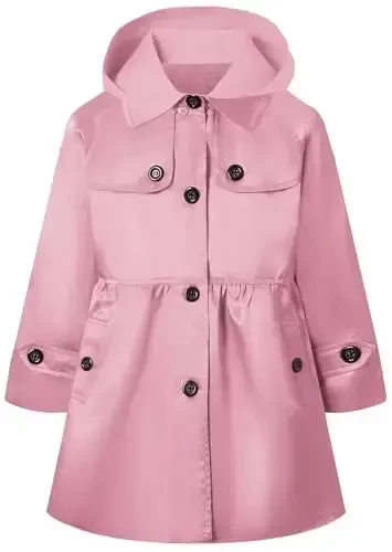 Betusline Girl's Single Breasted Trench Coat Dress Coat Outerwear, 2-14 Years - 1