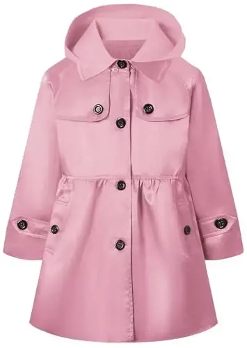 Betusline Girl's Single Breasted Trench Coat Dress Coat Outerwear, 2-14 Years - 1