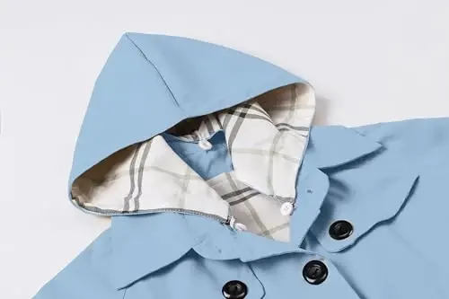 Betusline Girl's Single Breasted Trench Coat Dress Coat Outerwear, 2-14 Years - 6