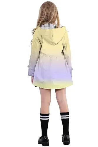 Betusline Girl's Single Breasted Trench Coat Hooded Dress Coat Outerwear, 2-14 Years - 4