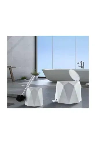 Beya Plastik 5 l Trash Can and Toilet Brush Geo - 3