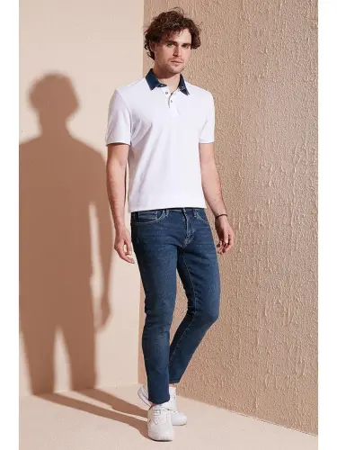 Beyaz %100 Pamuk Düğmeli Regular Fit Polo Tişört 5902134-Beyaz - LC WAIKIKI (1)