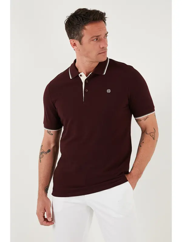 Beyaz %100 Pamuk Düğmeli Slim Fit Erkek Polo Yaka Tişört 5902118-Beyaz - 5