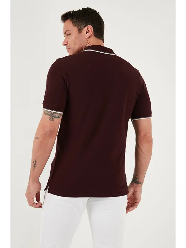 Beyaz %100 Pamuk Düğmeli Slim Fit Erkek Polo Yaka Tişört 5902118-Beyaz - 6