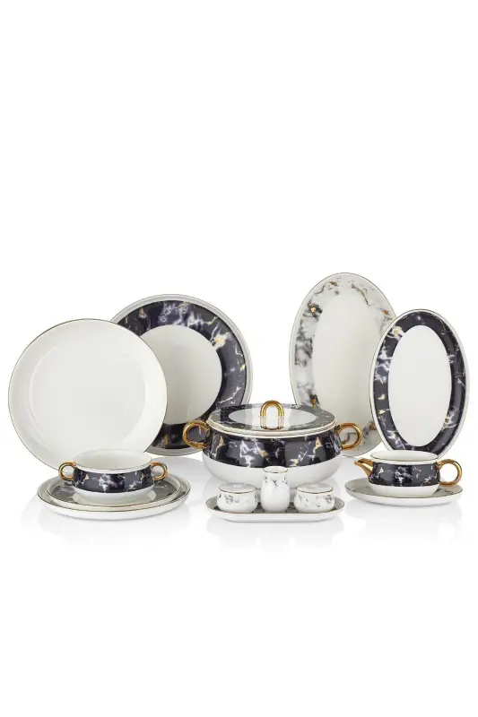 Beyaz Aşiyan Collection 91 Piece Round Dinner Set A8545 - 1