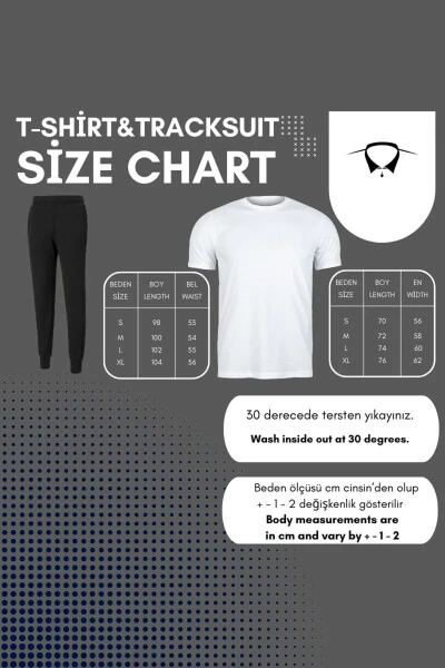 Usa T-shirt Eşofman Altı Jogger-Beyaz Baskılı Alt Üst Eşofman Takım Oversize Bisiklet Yaka-FBEYAZ - CLAYES