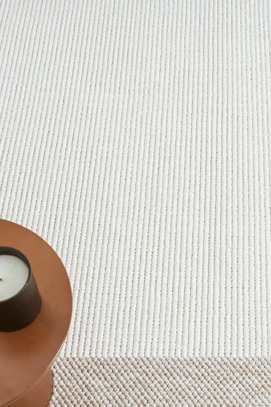 Beyaz Bej Yumuşak Yapılı Bordürlü Dokuma Halı Salon Mutfak Koridor Yolluk Dokuma Makine Halısı OO21-Beyaz 987 - 5