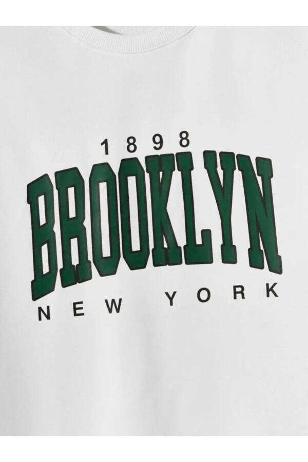 Beyaz Broklyn Baskılı Takım-beyaz - 5
