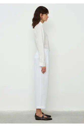Beyaz Culotte Pantolon 1010781-70057 - Beyaz-70057 - 4