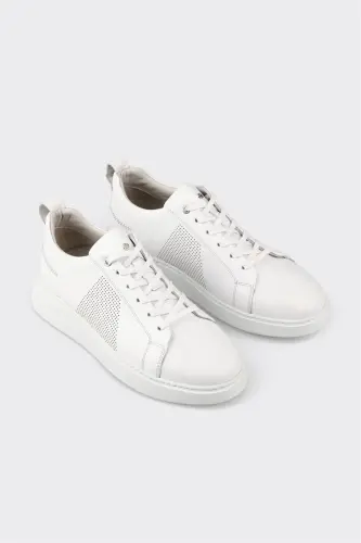 Beyaz Deri Erkek Spor Ayakkabı - Beyaz - ELLE SHOES (1)