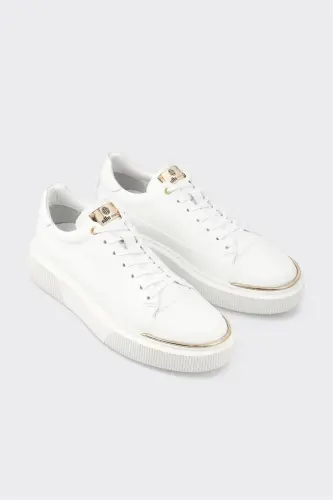 Beyaz Deri Erkek Spor Ayakkabı - Beyaz - ELLE SHOES (1)