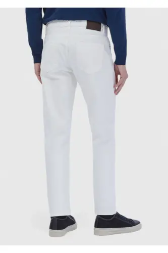 Beyaz Düz Regular Fit Denim %100 Pamuk Pantolon - Beyaz - 6