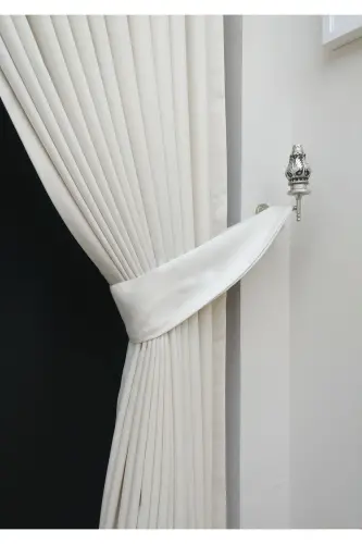 Beyaz Düz Renk Fon Perde, Pilesiz Düz Dikim, Ekstrafor Büzgü, Tek Kanat-Beyaz - EVDEPO HOME (1)