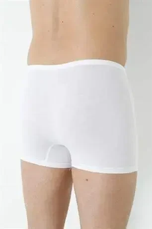 Beyaz Erkek Boxer 10'lu Paket Pamuklu Esnek Kumaş - 6