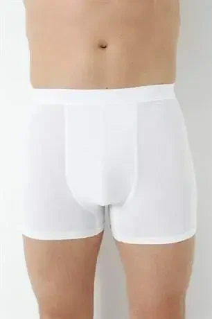 Beyaz Erkek Boxer 10'lu Paket Pamuklu Esnek Kumaş - 11