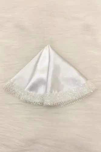Beyaz Gelin Damat Mendili Pullu, Halay El Mendili, Düğün Kına Sünnet Söz Nişan Bride Bekarlığa - ORKİDESATENMENDİLBEYAZ - 4