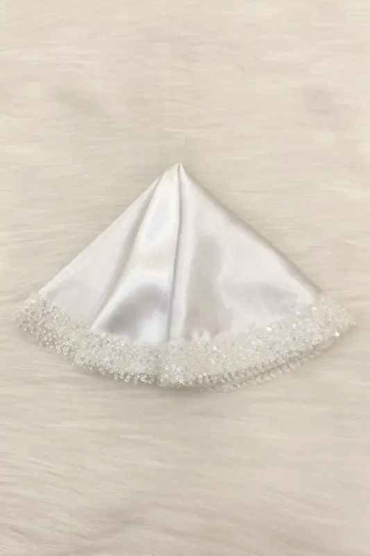Beyaz Gelin Damat Mendili Pullu, Halay El Mendili, Düğün Kına Sünnet Söz Nişan Bride Bekarlığa - ORKİDESATENMENDİLBEYAZ - 4