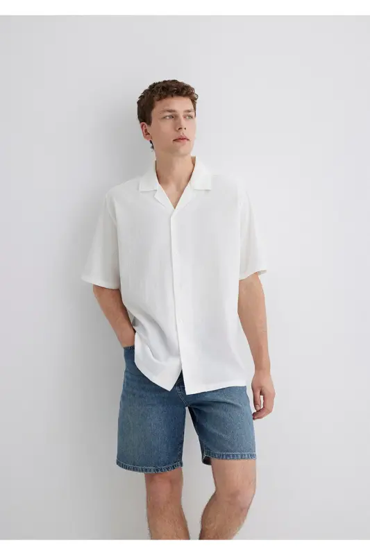 Beyaz Gömlek Loose Fit / Bol Rahat Kesim 0211519-70057-Beyaz - MAVI