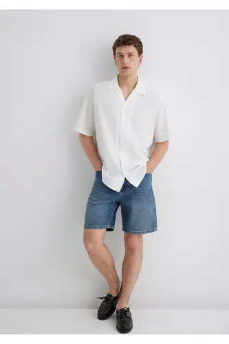 Beyaz Gömlek Loose Fit / Bol Rahat Kesim 0211519-70057-Beyaz - MAVI (1)