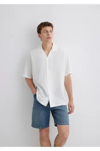 Beyaz Gömlek Loose Fit / Bol Rahat Kesim 0211519-70057-Beyaz - 1