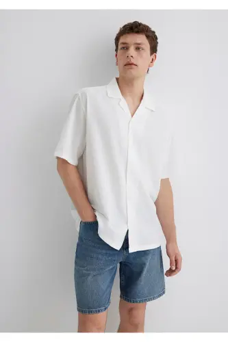 Beyaz Gömlek Loose Fit / Bol Rahat Kesim 0211519-70057-Beyaz - 3