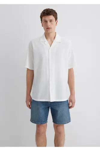 Beyaz Gömlek Loose Fit / Bol Rahat Kesim 0211519-70057-Beyaz - 4