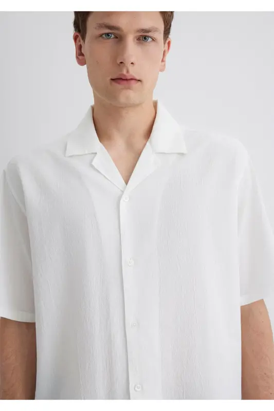 Beyaz Gömlek Loose Fit / Bol Rahat Kesim 0211519-70057-Beyaz - 6