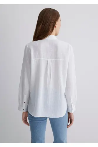 Beyaz Gömlek Loose Fit / Bol Rahat Kesim 1211114-620 - Beyaz-620 - MAVI (1)