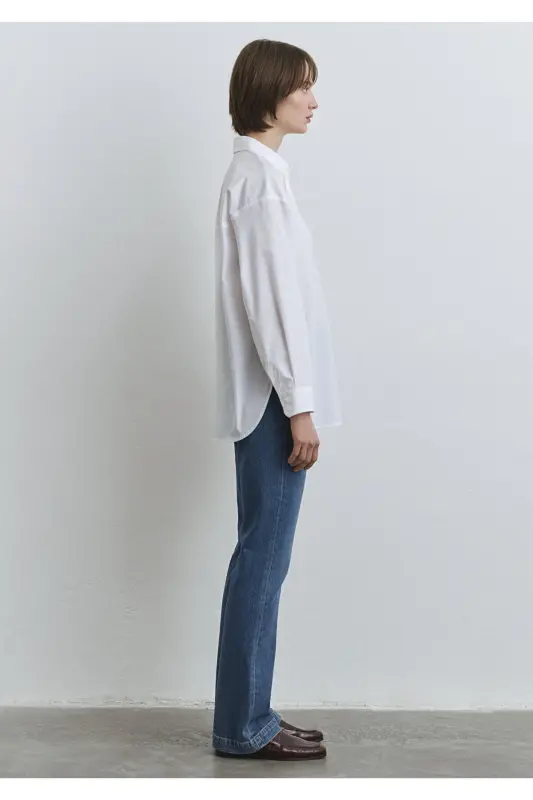 Beyaz Gömlek Oversize / Geniş Kesim 1210887-620 - Beyaz-620 - 4