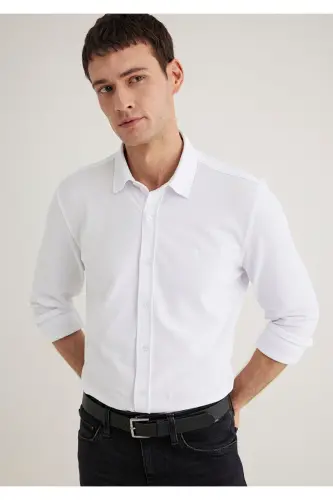 Beyaz Gömlek Slim Fit / Dar Kesim 0211583-620 - Beyaz-620 - 1