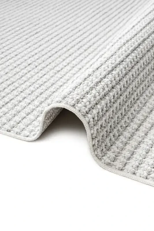 Beyaz Gri Yumuşak Dokulu Halı Kilim Salon Mutfak Koridor Yolluk Dokuma Makine Halısı 0014-Açık Gri - 1