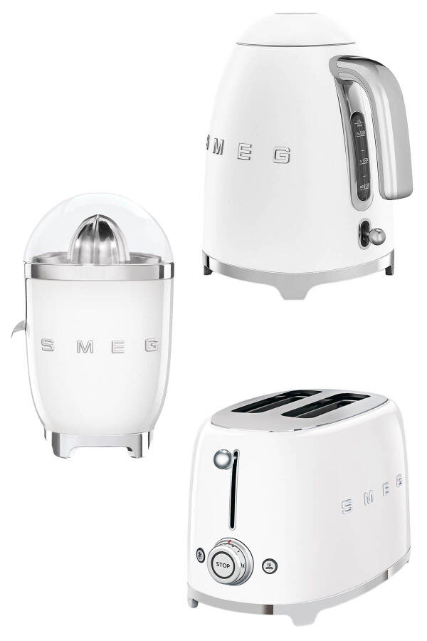 Beyaz Kettle-1x2 Ekmek Kızartma Makinesi Ve Narenciye Sıkacağı Seti - BEYAZ - 1