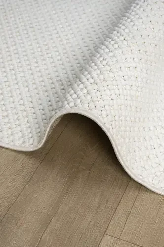 Beyaz Krem Yumuşak Dokulu Halı Kilim Salon Mutfak Koridor Yolluk Dokuma Makine Halısı 007-Beyaz 6 - 2