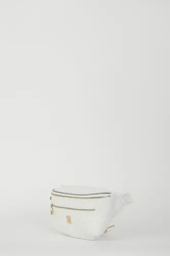 Beyaz Küçük Alfabe Kadın Bel Çantası 05PO22Y1542-Kucuk Alfabe Beyaz - 3