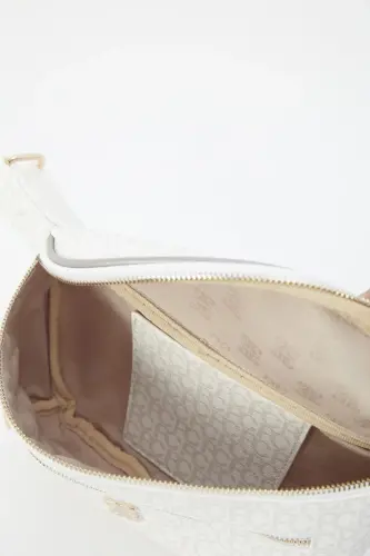 Beyaz Küçük Alfabe Kadın Bel Çantası 05PO22Y1542-Kucuk Alfabe Beyaz - 4