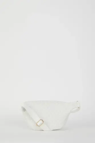 Beyaz Küçük Alfabe Kadın Bel Çantası 05PO22Y1542-Kucuk Alfabe Beyaz - 5