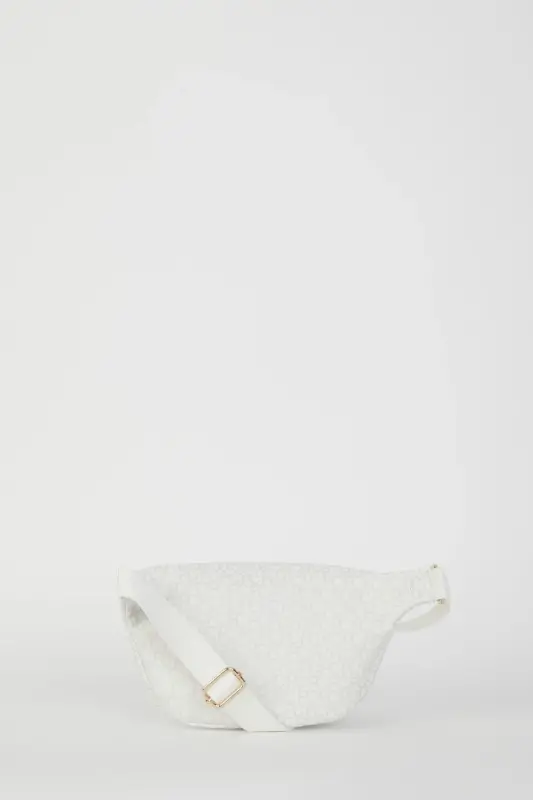 Beyaz Küçük Alfabe Kadın Bel Çantası 05PO22Y1542-Kucuk Alfabe Beyaz - 5