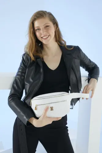 Beyaz Küçük Alfabe Kadın Bel Çantası 05PO22Y1542-Kucuk Alfabe Beyaz 