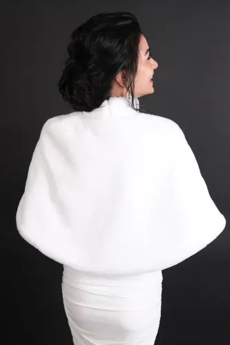 Beyaz Kurdele Broşlu Yumuşak Gelin Etol-Beyaz - 6