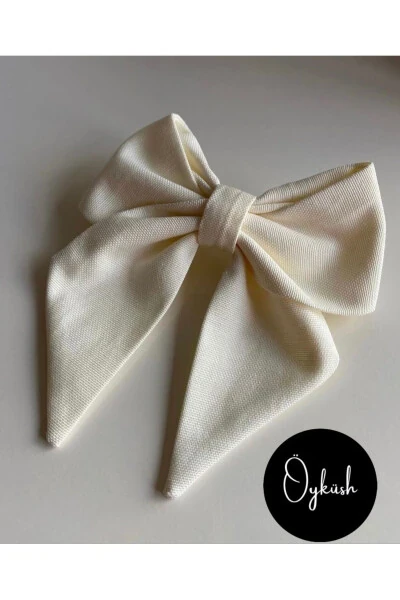 Kırık Beyaz Kurdele Fiyonk Toka Henna/bride Bekarlığa Veda Tokası Saç Klipi / Bayram Tokası-BEYAZ - ÖYKÜSH COLLECTION