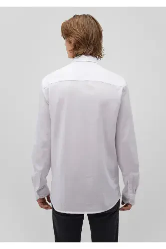 Beyaz Örme Gömlek Fitted / Vücuda Oturan Kesim 0211092-620 - 4