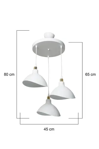Beyaz Sarkıt Avize Yatak Odası Salon Mutfak Koridor Lamba - Beyaz-3lü - AG LIGHTDESIGN (1)